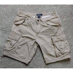 CHAPS Mens Size 34 Hudson Tan Beige Cargo Shorts 100% Cotton Casual